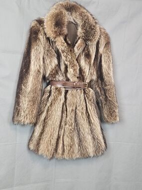 Authentic Fox Fur Brown Women's Coat (without Belt)